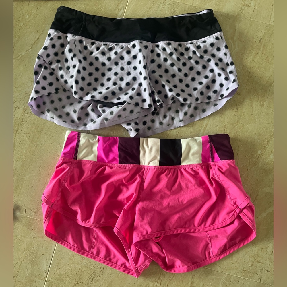 lululemon athletica Women’s Athletic Shorts - Pink & Black Polka Dot